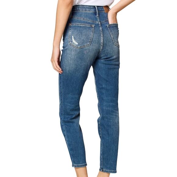 Judy Blue Tummy Control High Waist Slim Jeans Women’s Size 29 US 8 Dark JB88776 - Picture 2 of 10